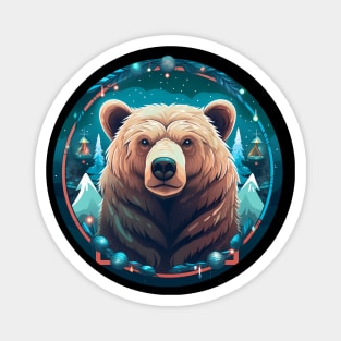 Grizzly Bear in Ornmament , Love Bears Magnet